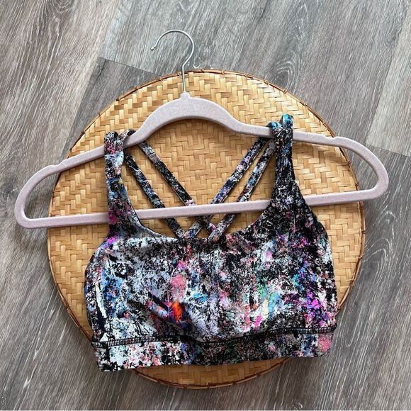 Lululemon energy sports bra in vitalize multi color print Women’s Size 4 - Picture 2 of 5